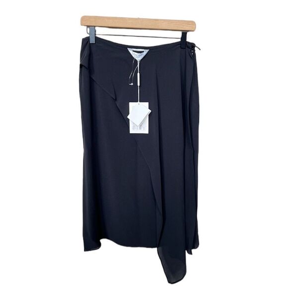 MaxMara NWT Cosmo 100% Silk Midi Wrap Skirt Asymmetrical Made in Italy Size 10 - Picture 2 of 11